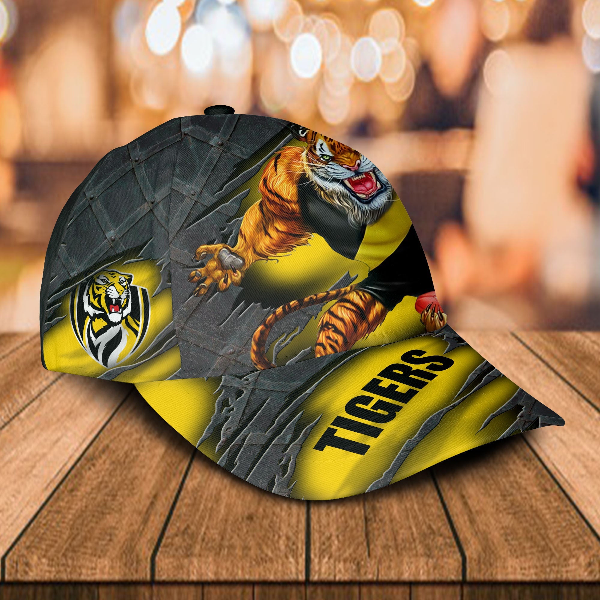 AFL Richmond Tigers 3D Mascost Classic Cap Custom name LT10 - Vibe Hoodie Shop