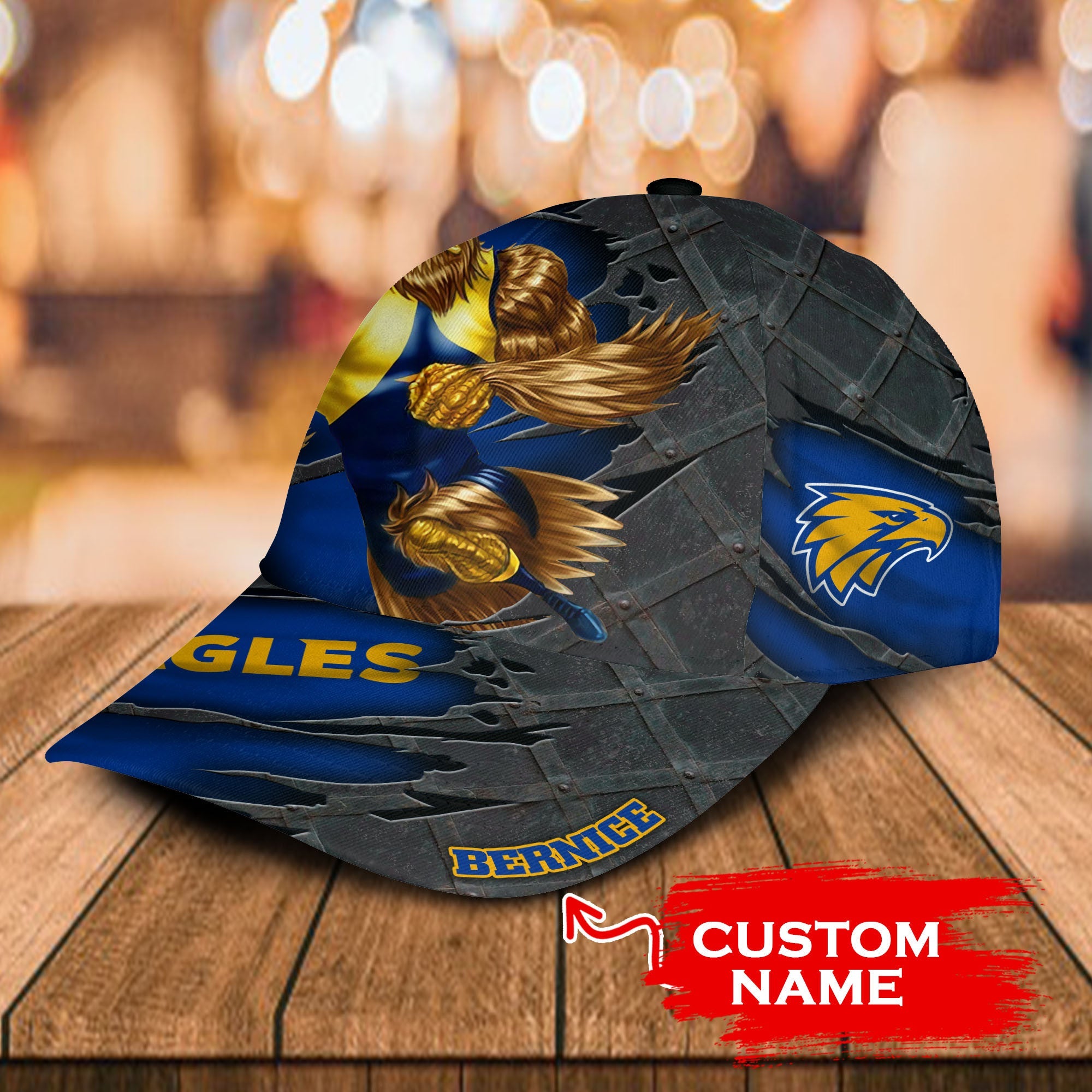 AFL West Coast Eagles 3D Mascost Classic Cap Custom name LT10 - Vibe Hoodie Shop