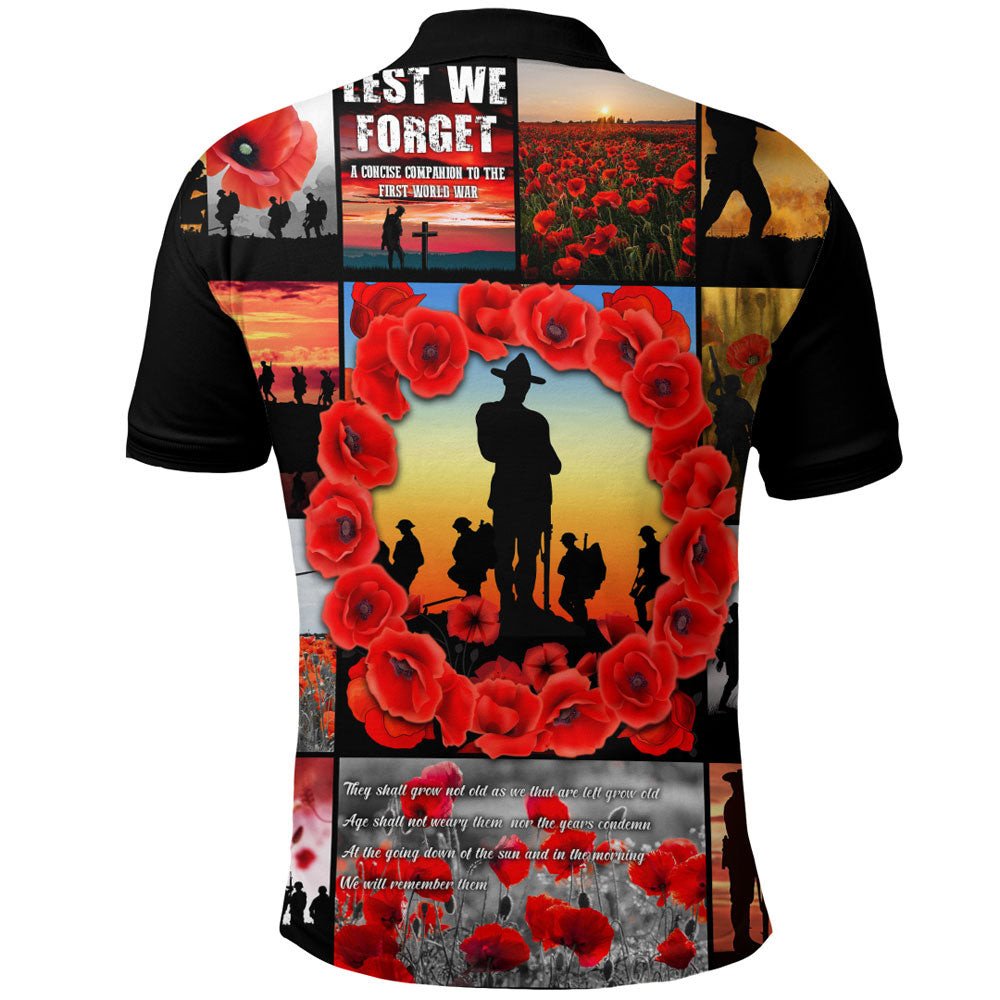 Vibe Hoodie Clothing - ANZAC Day Lest We Forget Banner Polo Shirt - Vibe Hoodie Shop