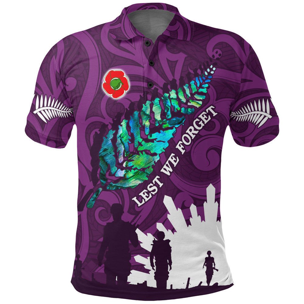 Vibe Hoodie Clothing - New Zealand ANZAC Walking In The Sun Purple Polo Shirt - Vibe Hoodie Shop