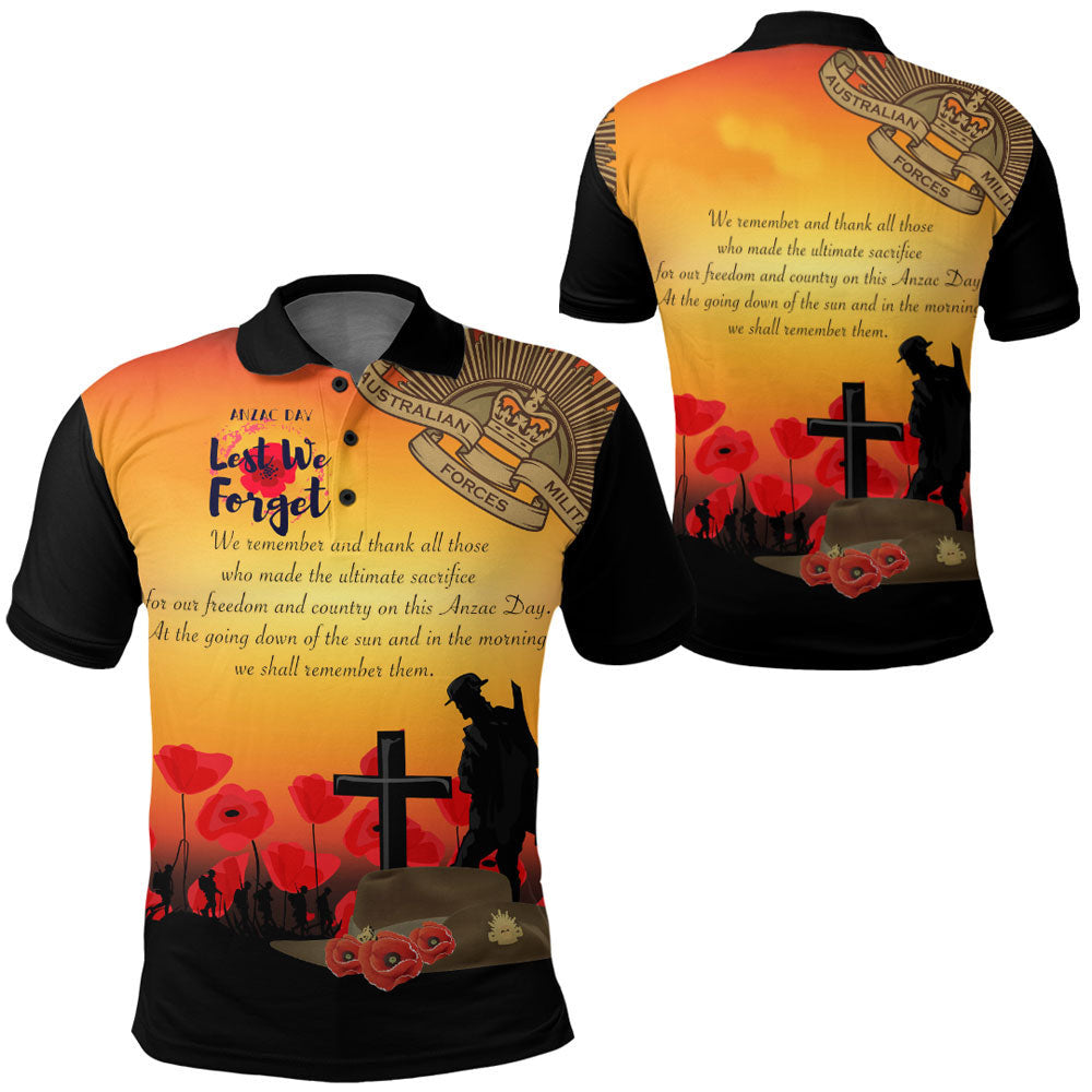 Vibe Hoodie Clothing - ANZAC Day We Shall Remember Them Polo Shirt - Vibe Hoodie Shop