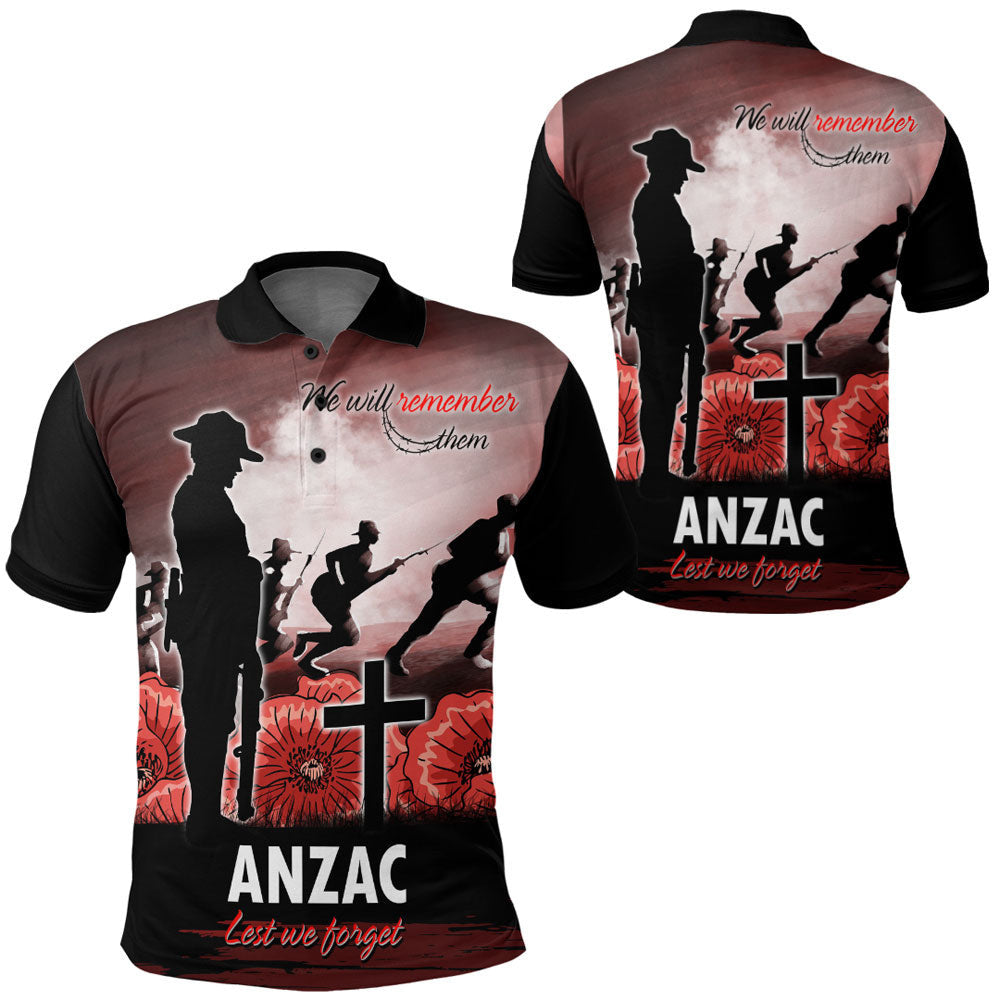 Vibe Hoodie Clothing - ANZAC Day We Will Remember Them Special Version Polo Shirt - Vibe Hoodie Shop