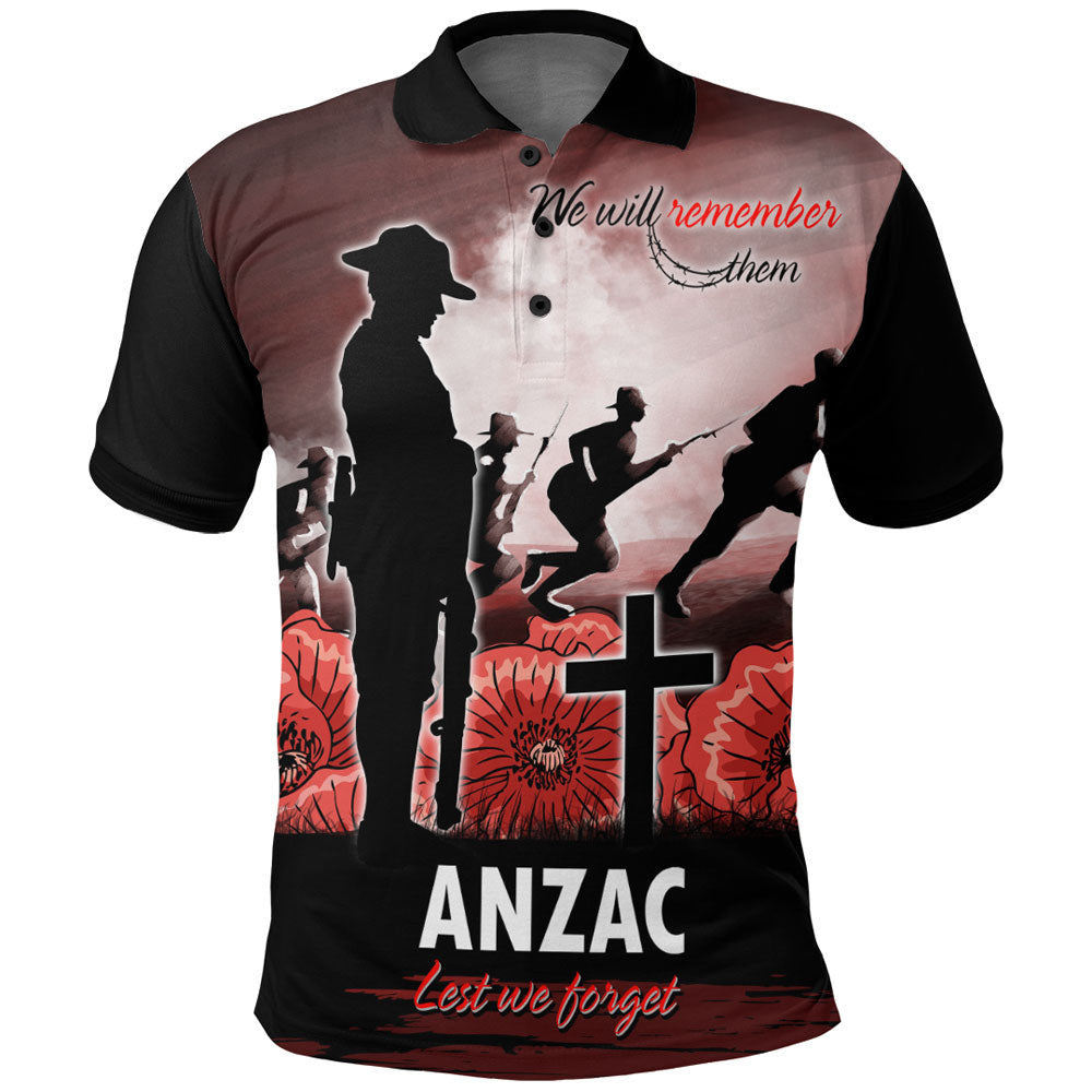 Vibe Hoodie Clothing - ANZAC Day We Will Remember Them Special Version Polo Shirt - Vibe Hoodie Shop