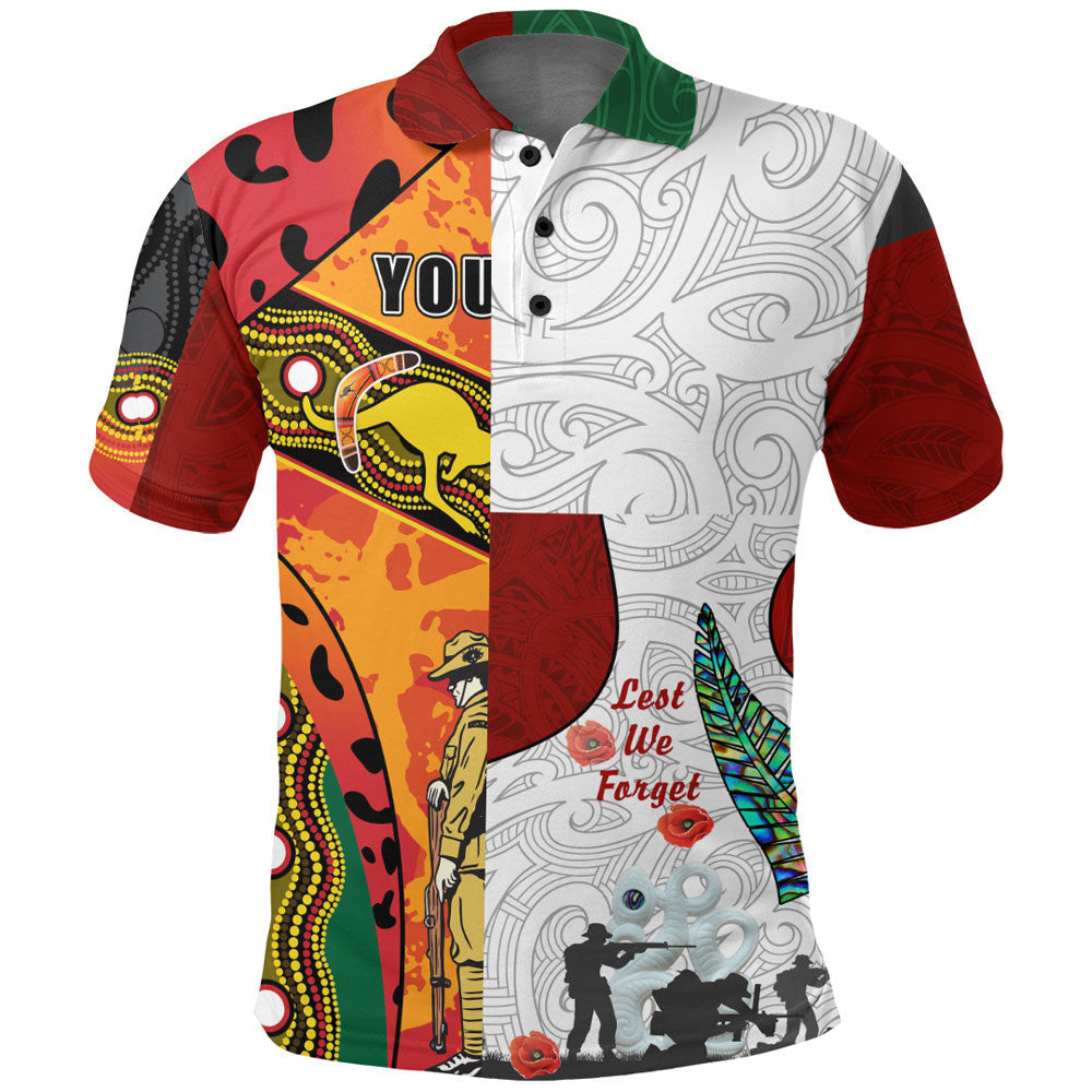 Vibe Hoodie Clothing - (Custom) New Zealand ANZAC Fern and Maori Polo Shirt - Vibe Hoodie Shop