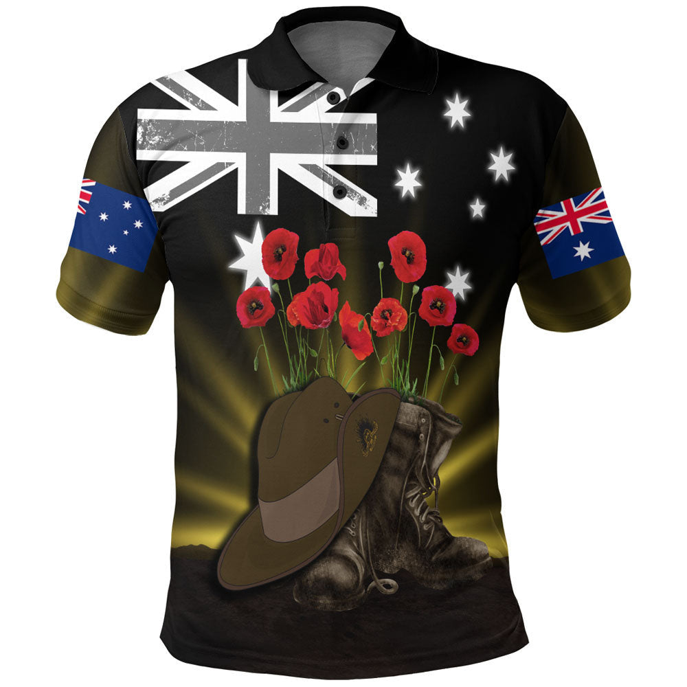 Vibe Hoodie Clothing - ANZAC Day Hat and Boots Polo Shirt - Vibe Hoodie Shop