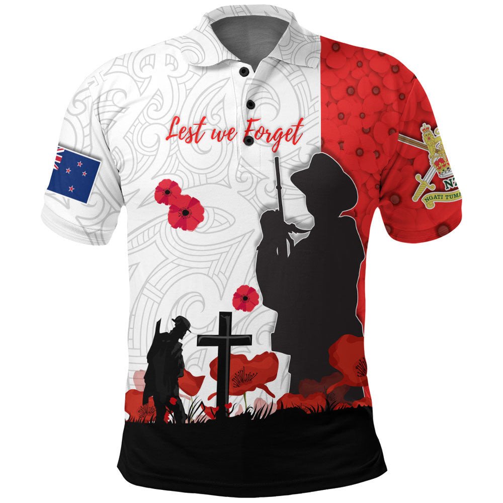 Vibe Hoodie Clothing - (Custom) New Zealand ANZAC Lest We Forget Polo Shirt - Vibe Hoodie Shop