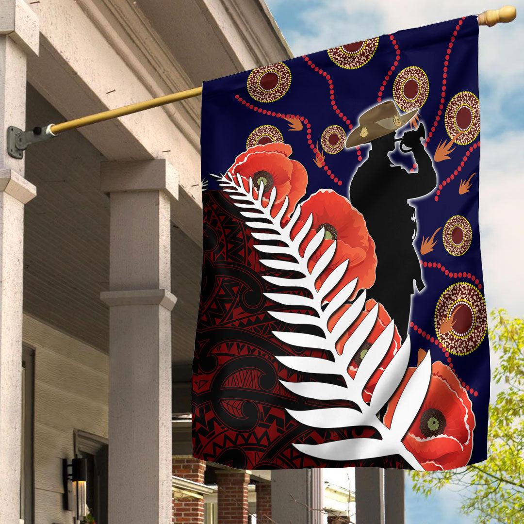 Vibe Hoodie Flag - ANZAC Day Fern and Poppy Flag - Vibe Hoodie Shop