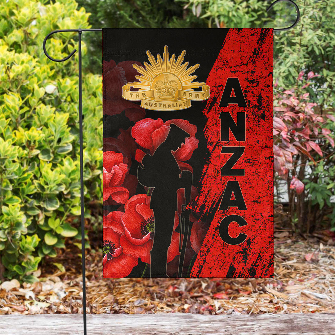 Vibe Hoodie Flag - ANZAC Day Soldier Silhouette Remembrance Flag - Vibe Hoodie Shop