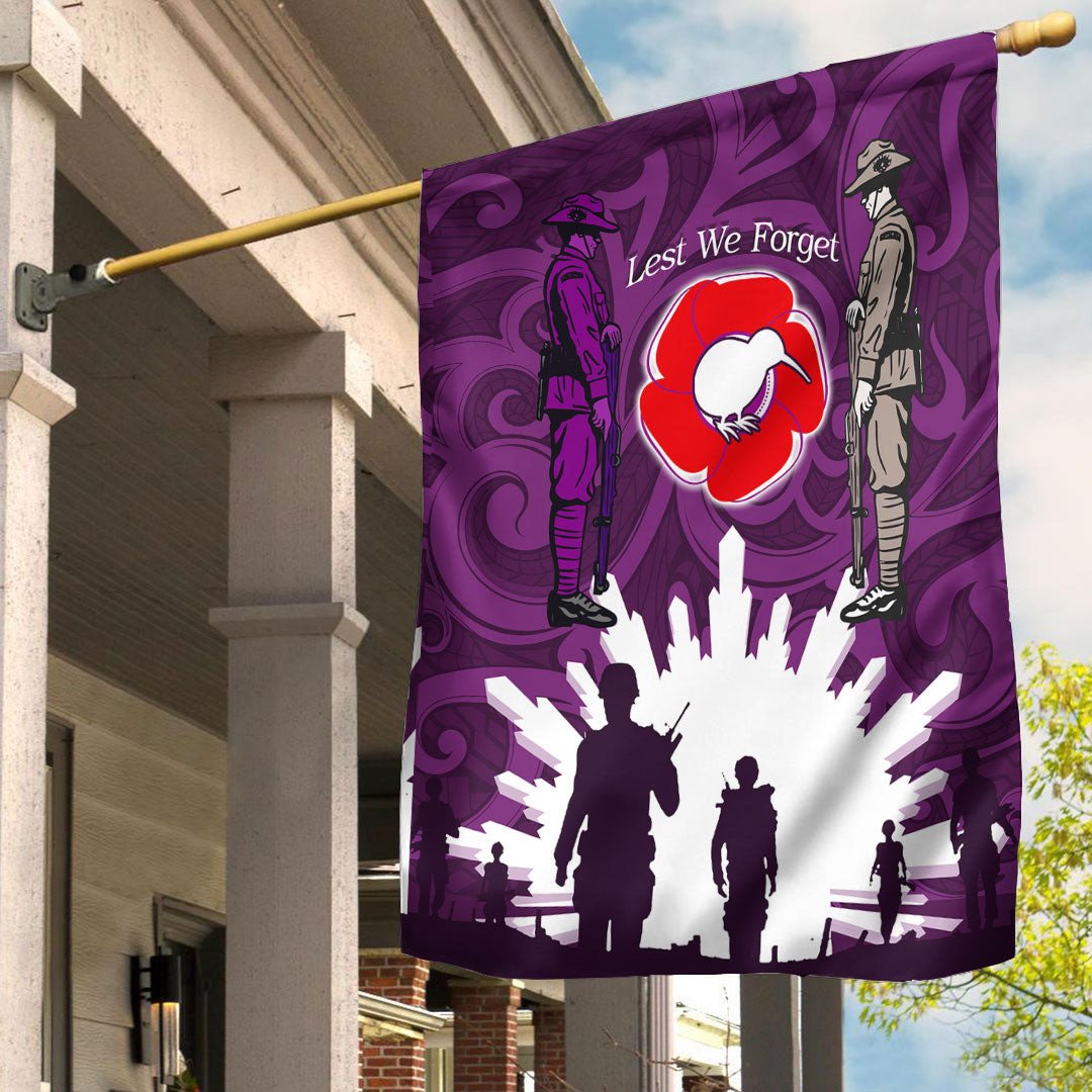 Vibe Hoodie Flag - New Zealand ANZAC Walking In The Sun Purple Flag - Vibe Hoodie Shop