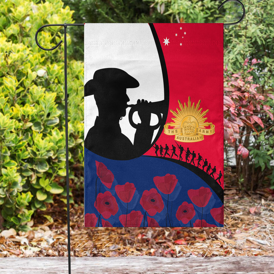 Vibe Hoodie Flag - Australia ANZAC Day Soldier Blowing Trumpet Flag - Vibe Hoodie Shop