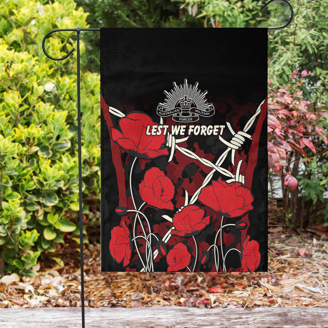 Vibe Hoodie Flag - ANZAC Day Camouflage Poppy and Barbed Wire Flag - Vibe Hoodie Shop