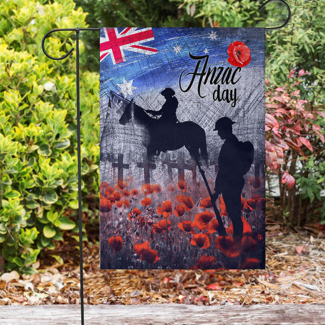 Vibe Hoodie Flag - ANZAC Day Lest We Forget Vintage Poppies Flag - Vibe Hoodie Shop