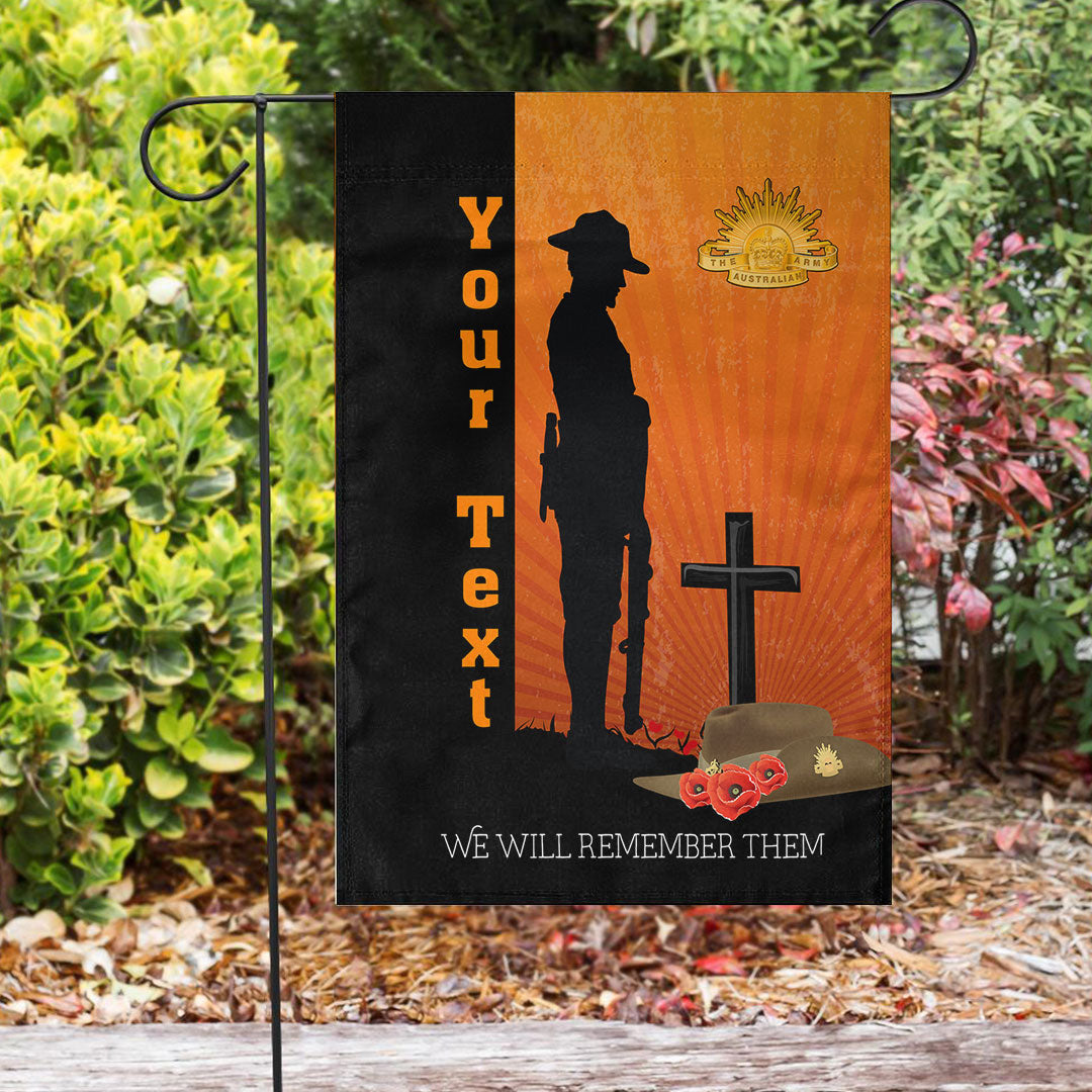 Vibe Hoodie Flag - (Custom) ANZAC Day Lest We Forget Soldier Standing Guard Flag - Vibe Hoodie Shop