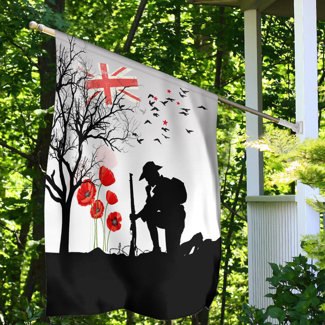 Vibe Hoodie Flag - New Zealand ANZAC Lest We Forget Remebrance Day White Flag - Vibe Hoodie Shop