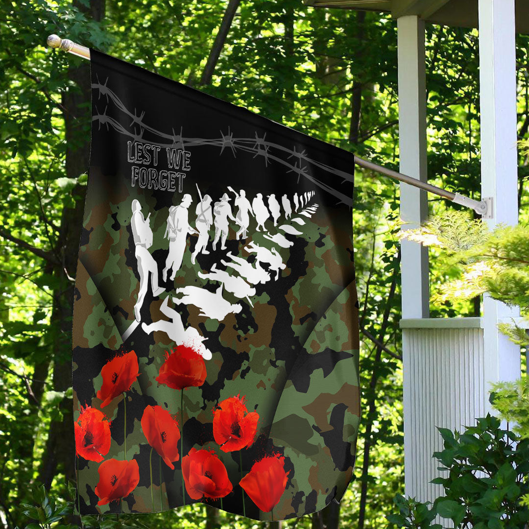 Vibe Hoodie Flag - New Zealand ANZAC Lest We Forget Poppy Camo Flag - Vibe Hoodie Shop