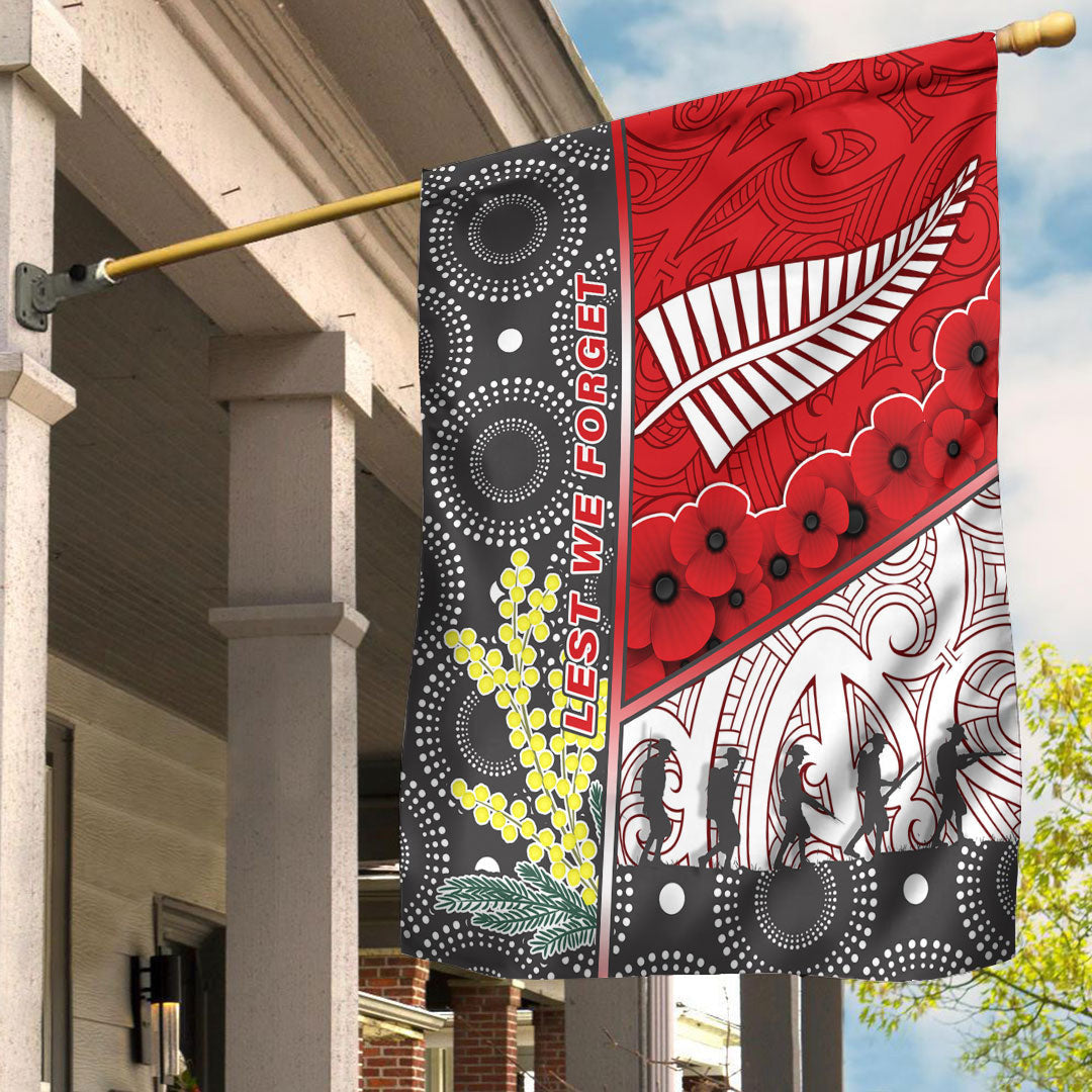 Vibe Hoodie Flag - (Custom) Australia Indigenous and New Zealand Maori ANZAC (Red) Flag - Vibe Hoodie Shop