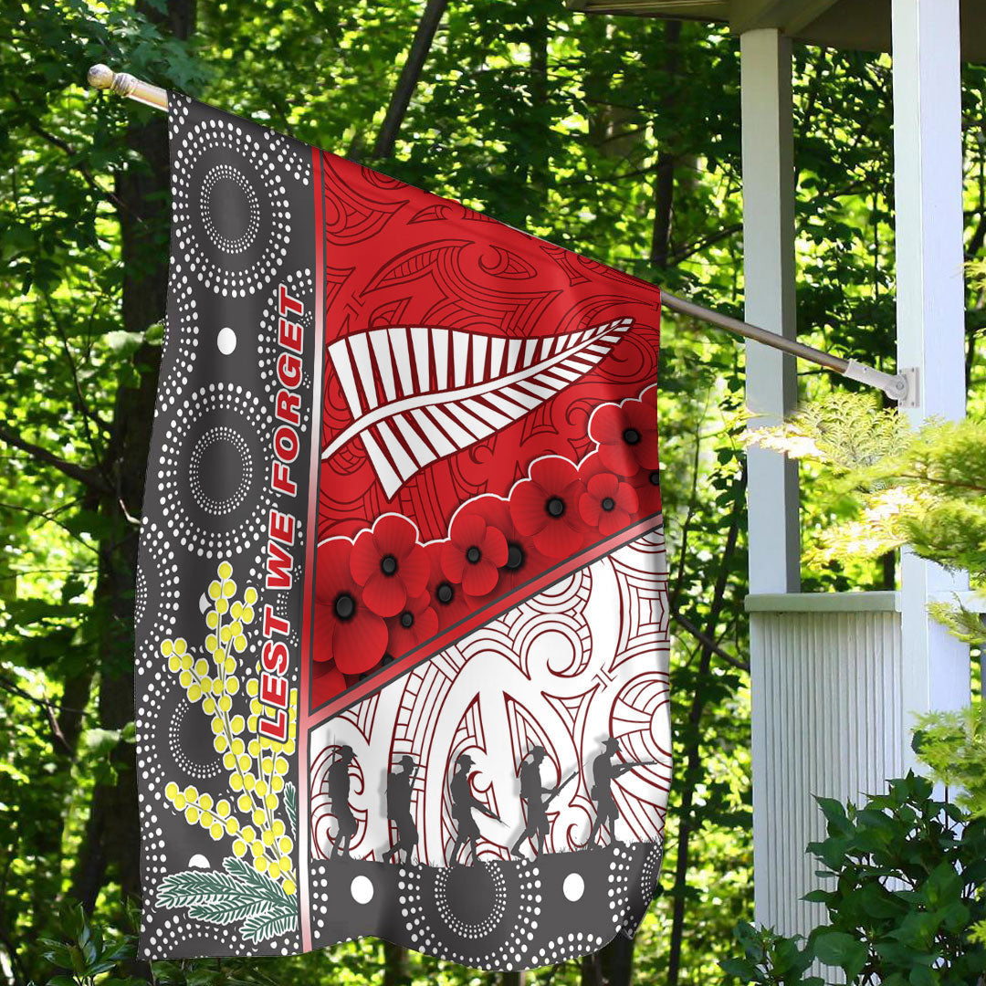 Vibe Hoodie Flag - (Custom) Australia Indigenous and New Zealand Maori ANZAC (Red) Flag - Vibe Hoodie Shop