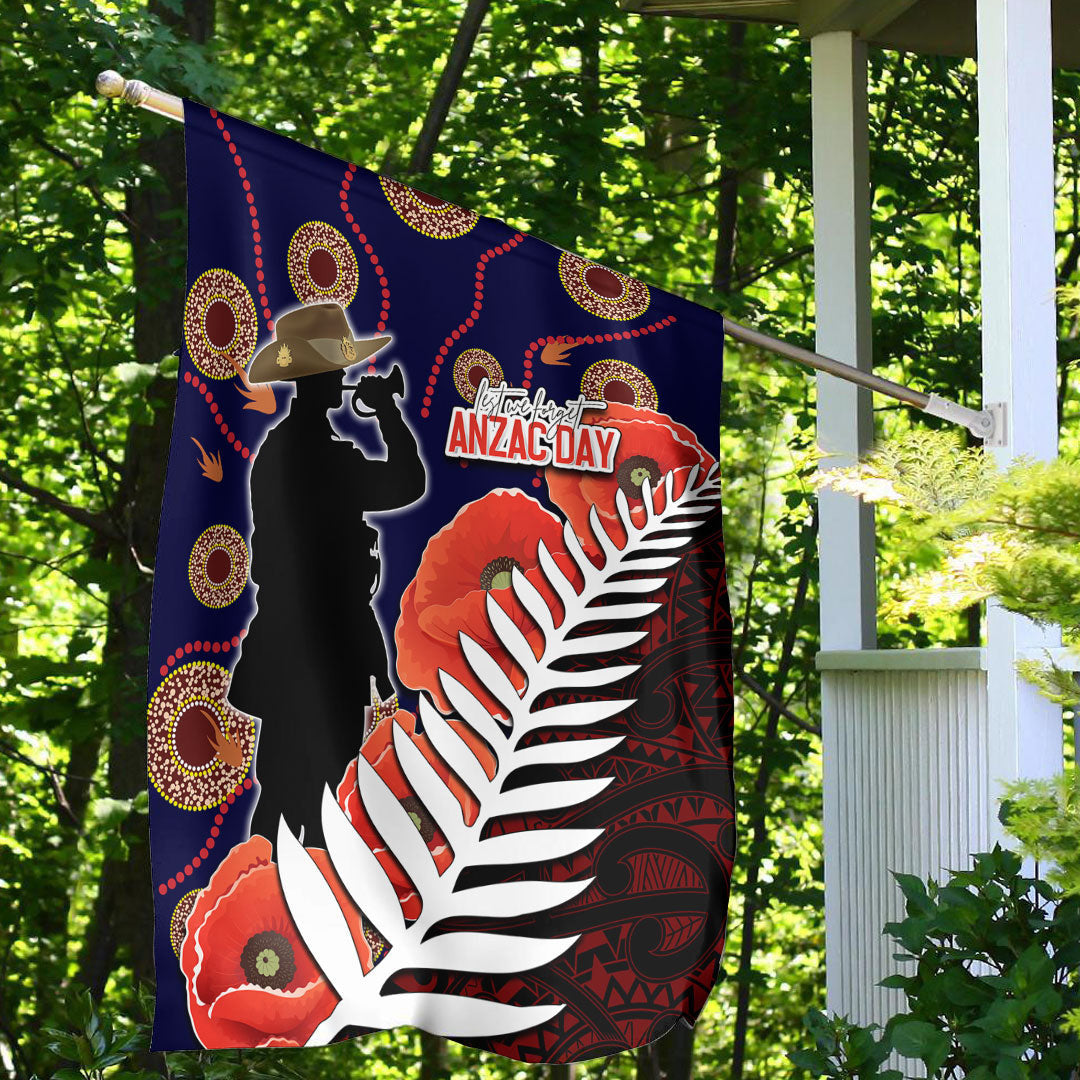 Vibe Hoodie Flag - ANZAC Day Fern and Poppy Flag - Vibe Hoodie Shop