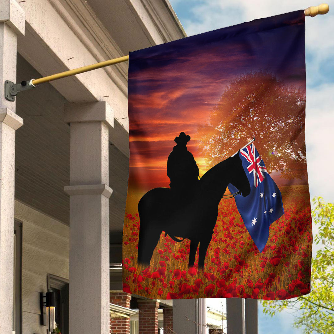 Vibe Hoodie Flag - Australia Lest We Forget Light Horse Silhouette Flag - Vibe Hoodie Shop