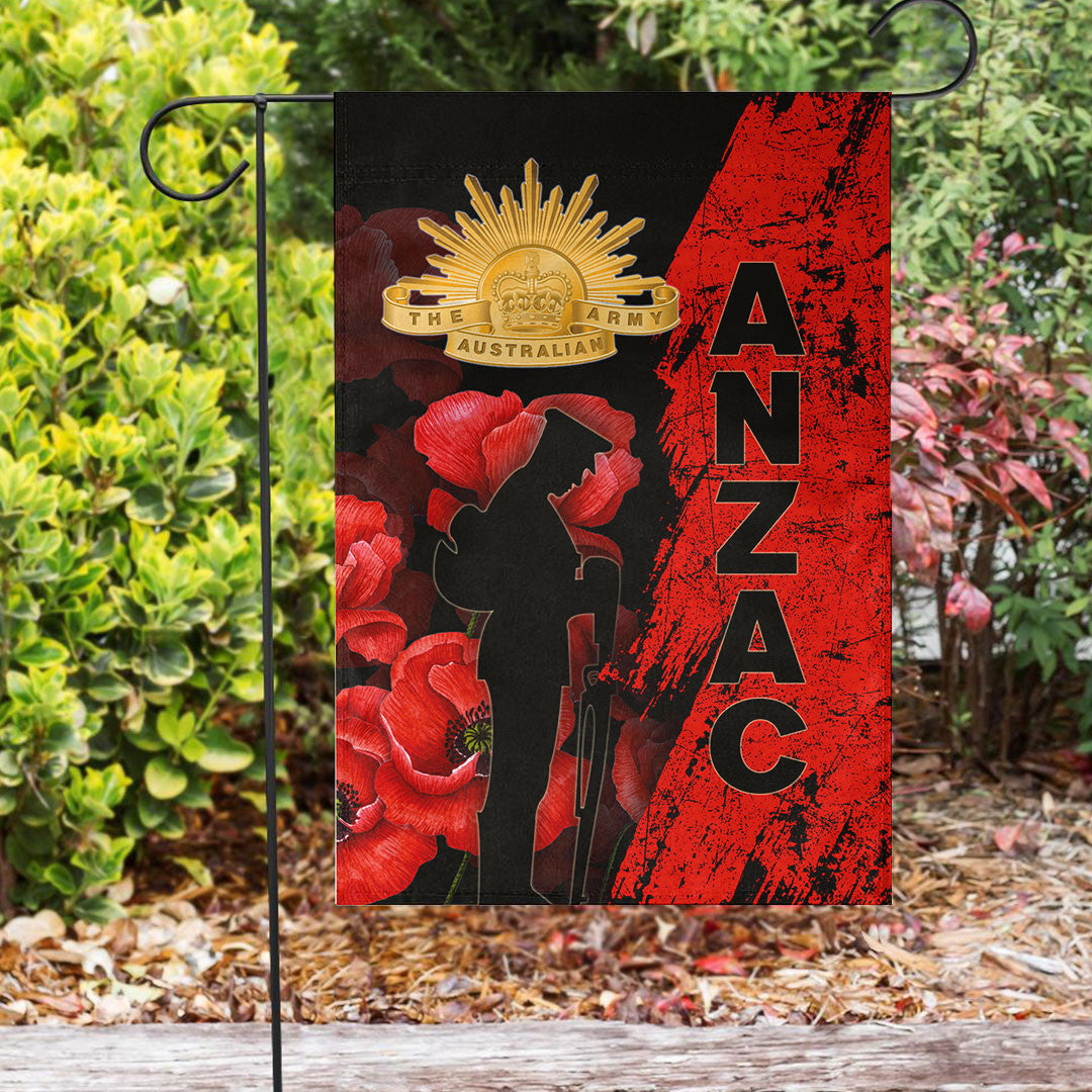 Vibe Hoodie Flag - ANZAC Day Soldier Silhouette Remembrance Flag - Vibe Hoodie Shop