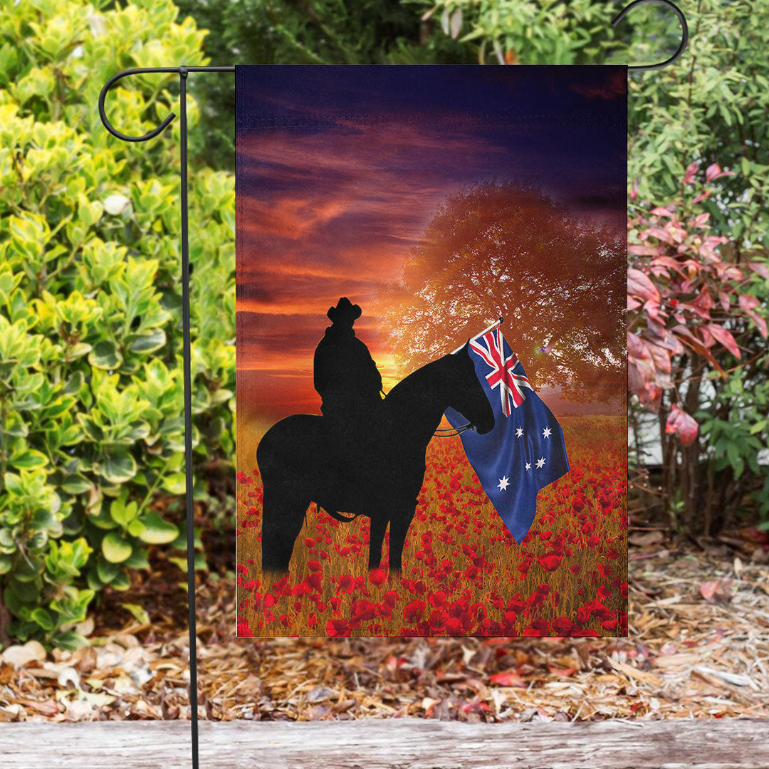 Vibe Hoodie Flag - Australia Lest We Forget Light Horse Silhouette Flag - Vibe Hoodie Shop