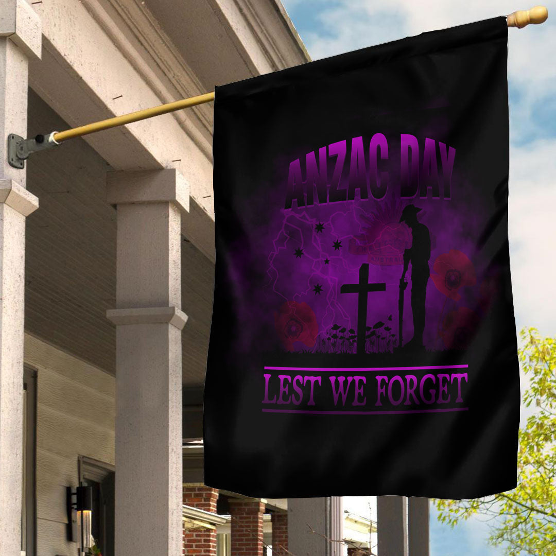 Vibe Hoodie Flag - ANZAC Day Remember Australia and New Zealand Purple Flag - Vibe Hoodie Shop