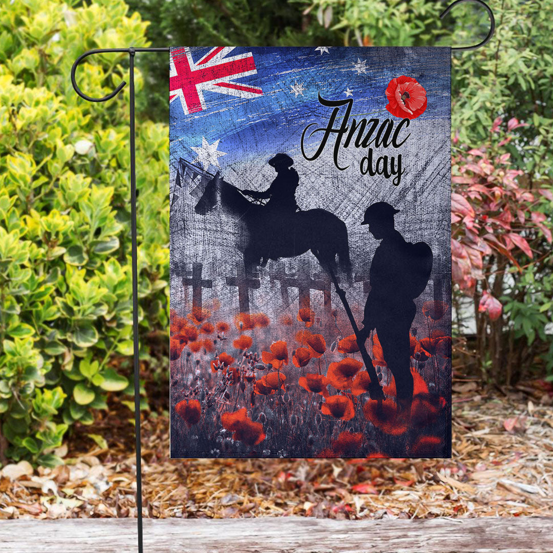 Vibe Hoodie Flag - ANZAC Day Lest We Forget Vintage Poppies Flag - Vibe Hoodie Shop