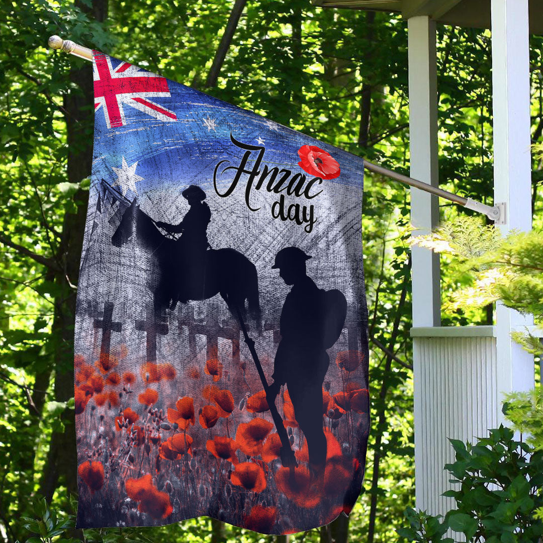 Vibe Hoodie Flag - ANZAC Day Lest We Forget Vintage Poppies Flag - Vibe Hoodie Shop