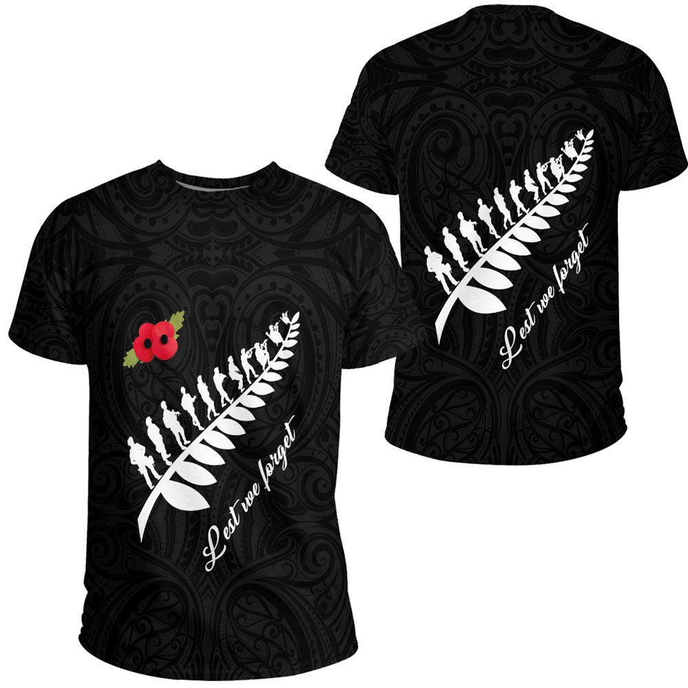 Vibe Hoodie Clothing - ANZAC Fern Lest We Forget T shirt - Vibe Hoodie Shop