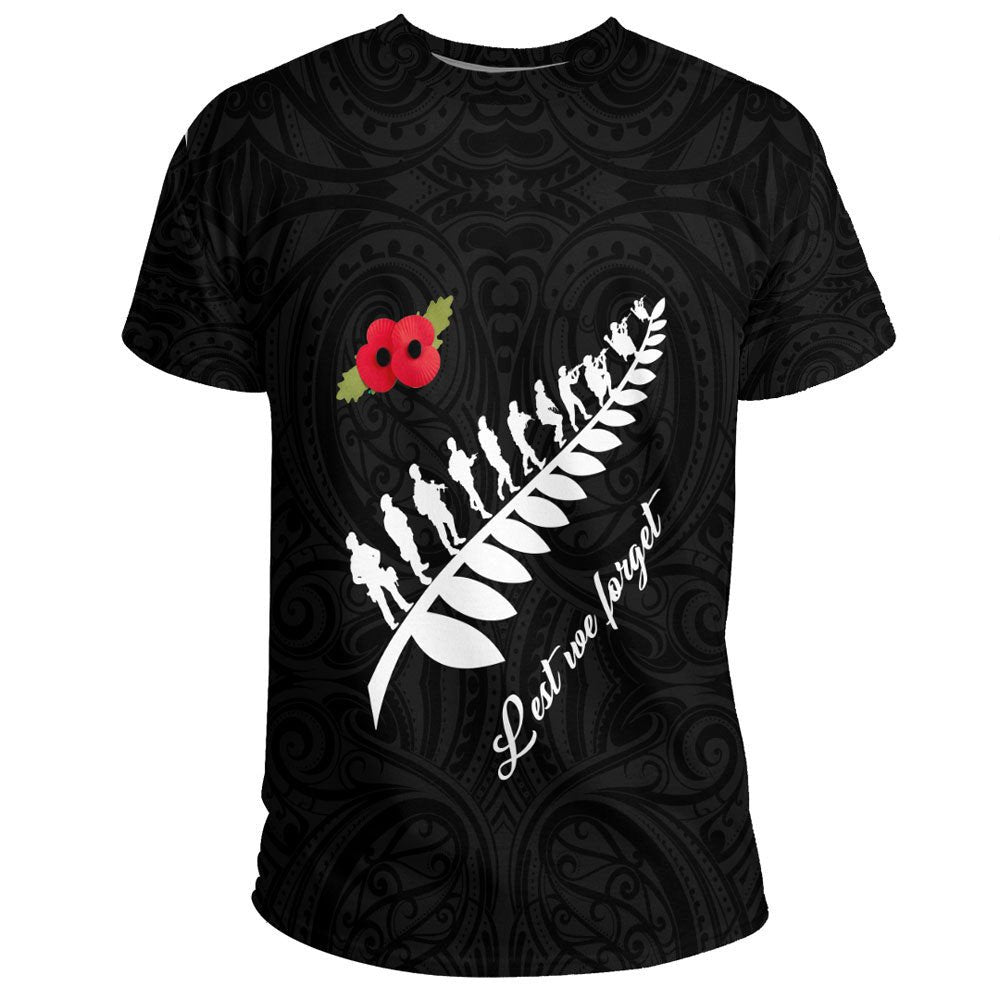 Vibe Hoodie Clothing - ANZAC Fern Lest We Forget T shirt - Vibe Hoodie Shop