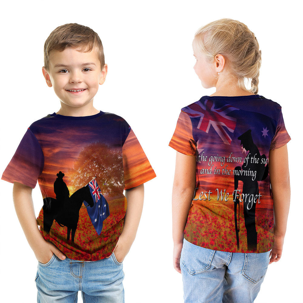Vibe Hoodie Clothing - Australia Lest We Forget Light Horse Silhouette T shirt - Vibe Hoodie Shop
