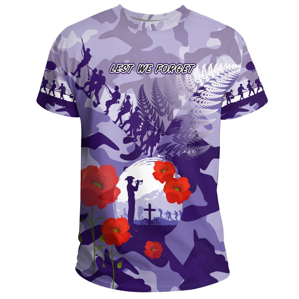 Vibe Hoodie Clothing - New Zealand ANZAC Fern And Camouflage T shirt - Vibe Hoodie Shop