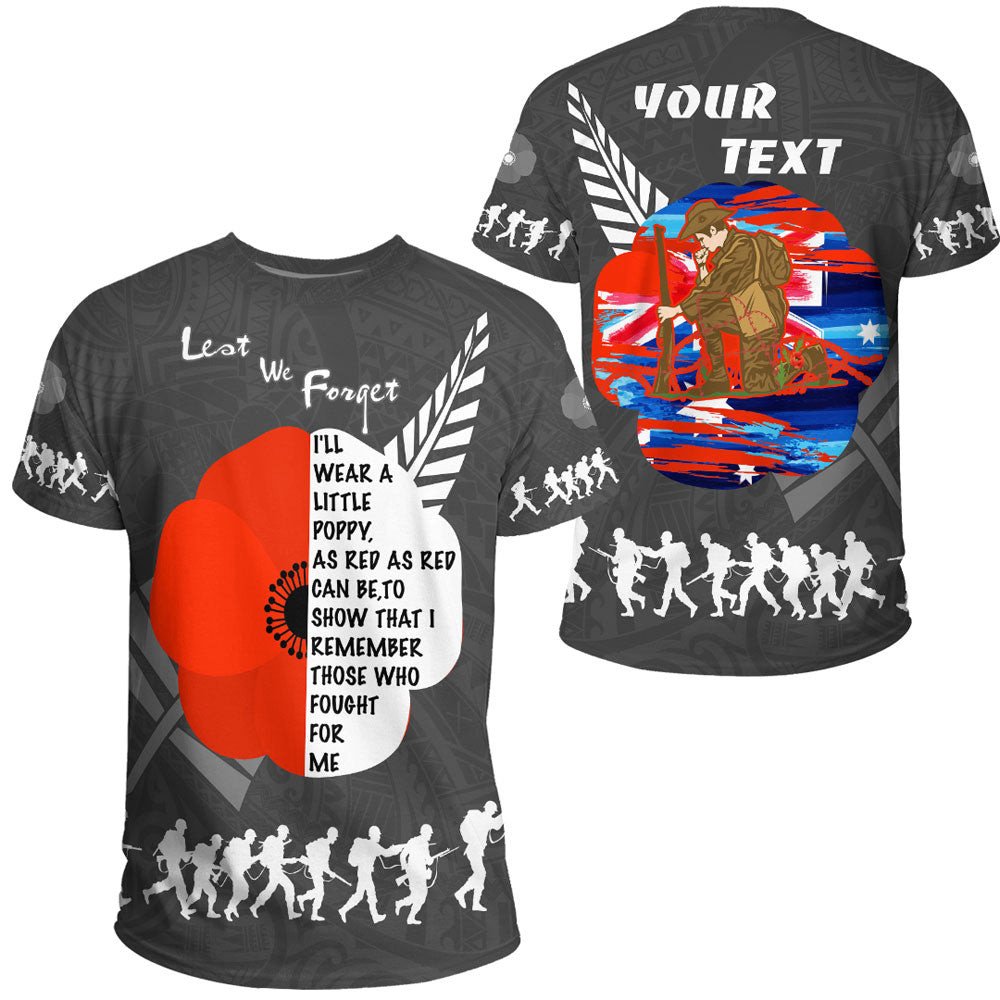Vibe Hoodie Clothing - (Custom) New Zealand ANZAC Red Poopy T shirt - Vibe Hoodie Shop