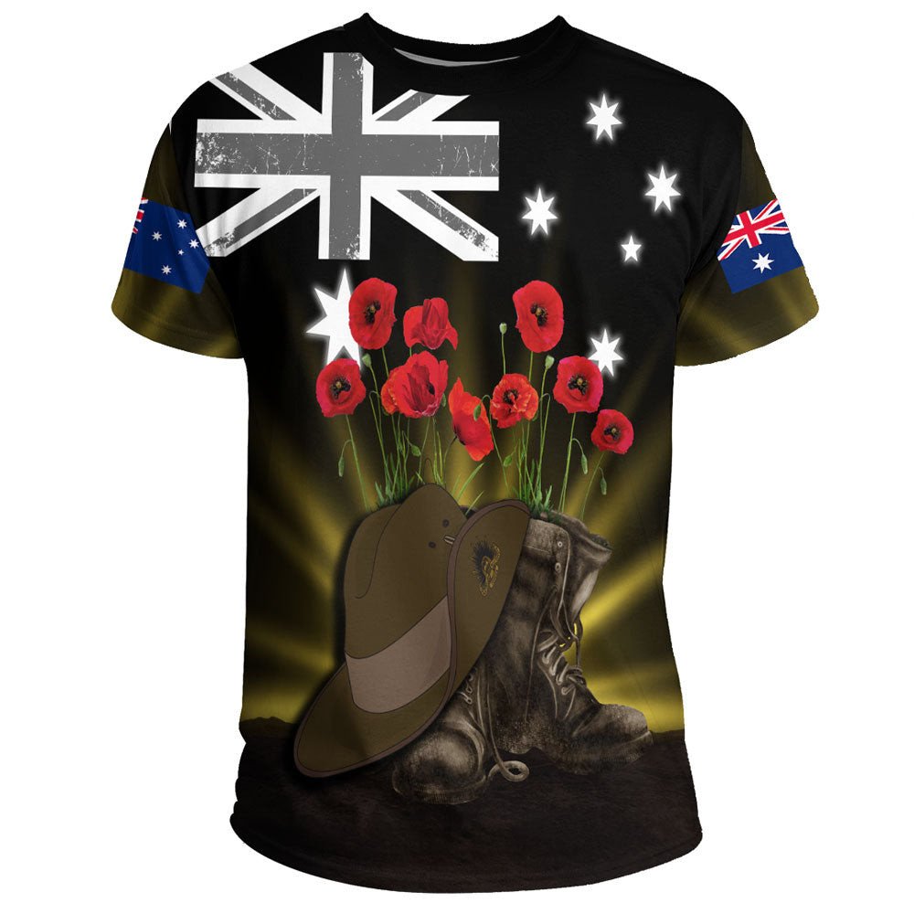 Vibe Hoodie Clothing - ANZAC Day Hat and Boots T shirt - Vibe Hoodie Shop