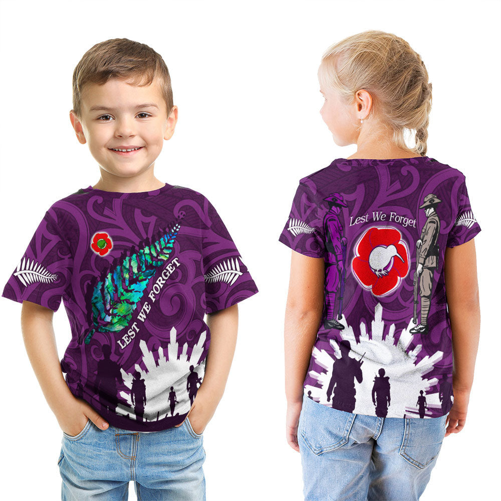 Vibe Hoodie Clothing - New Zealand ANZAC Walking In The Sun Purple T shirt - Vibe Hoodie Shop