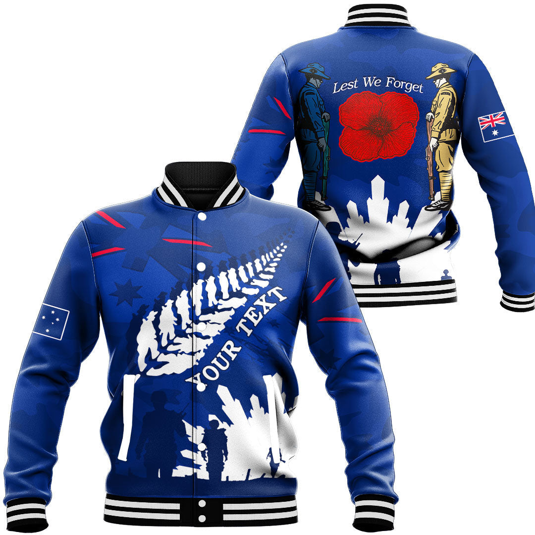 Vibe Hoodie Clothing - (Custom) Australia ANZAC Camouflage Mix Fern Baseball Jacket - Vibe Hoodie Shop