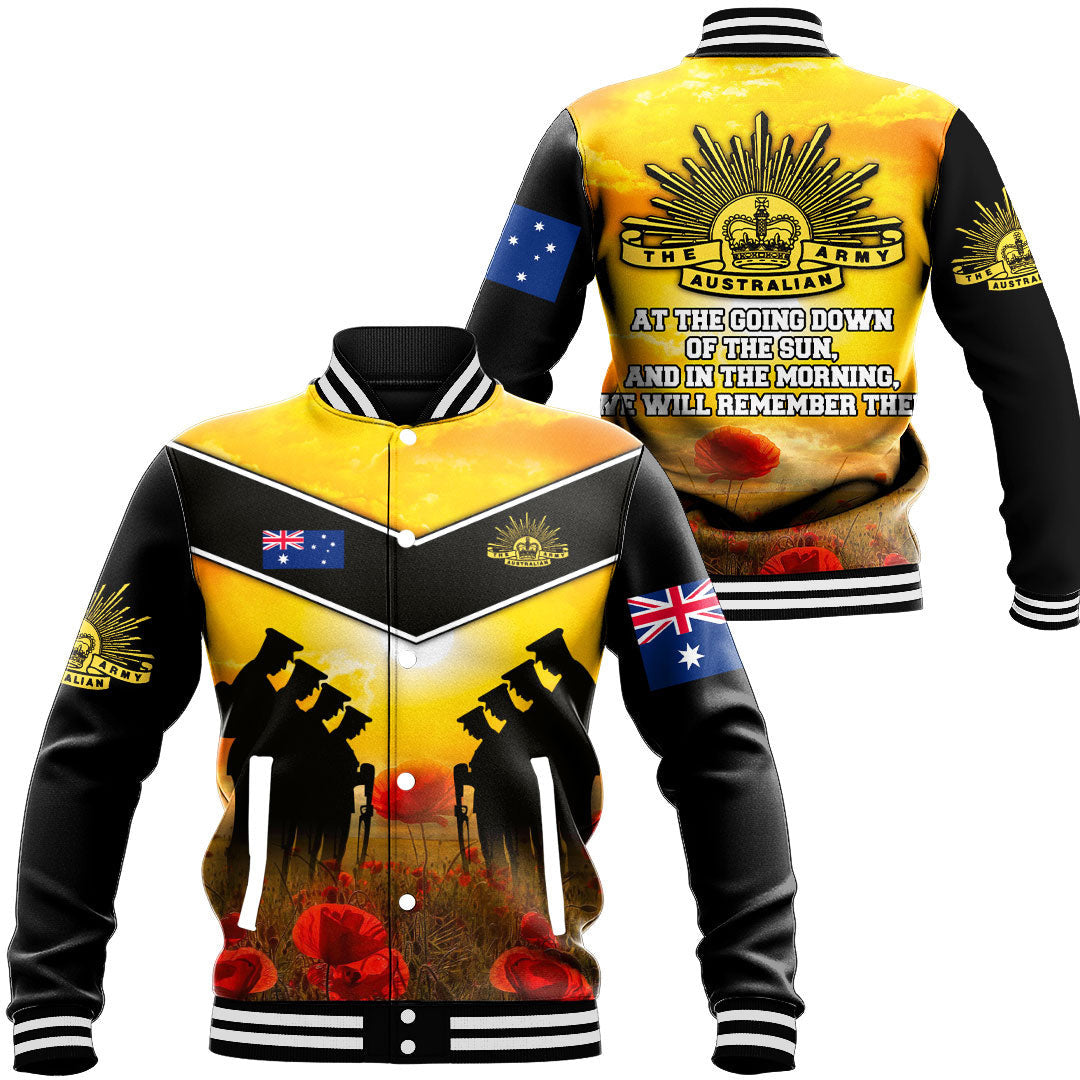 Vibe Hoodie Clothing - Australia Standing Guard ANZAC Day Baseball Jacket - Vibe Hoodie Shop