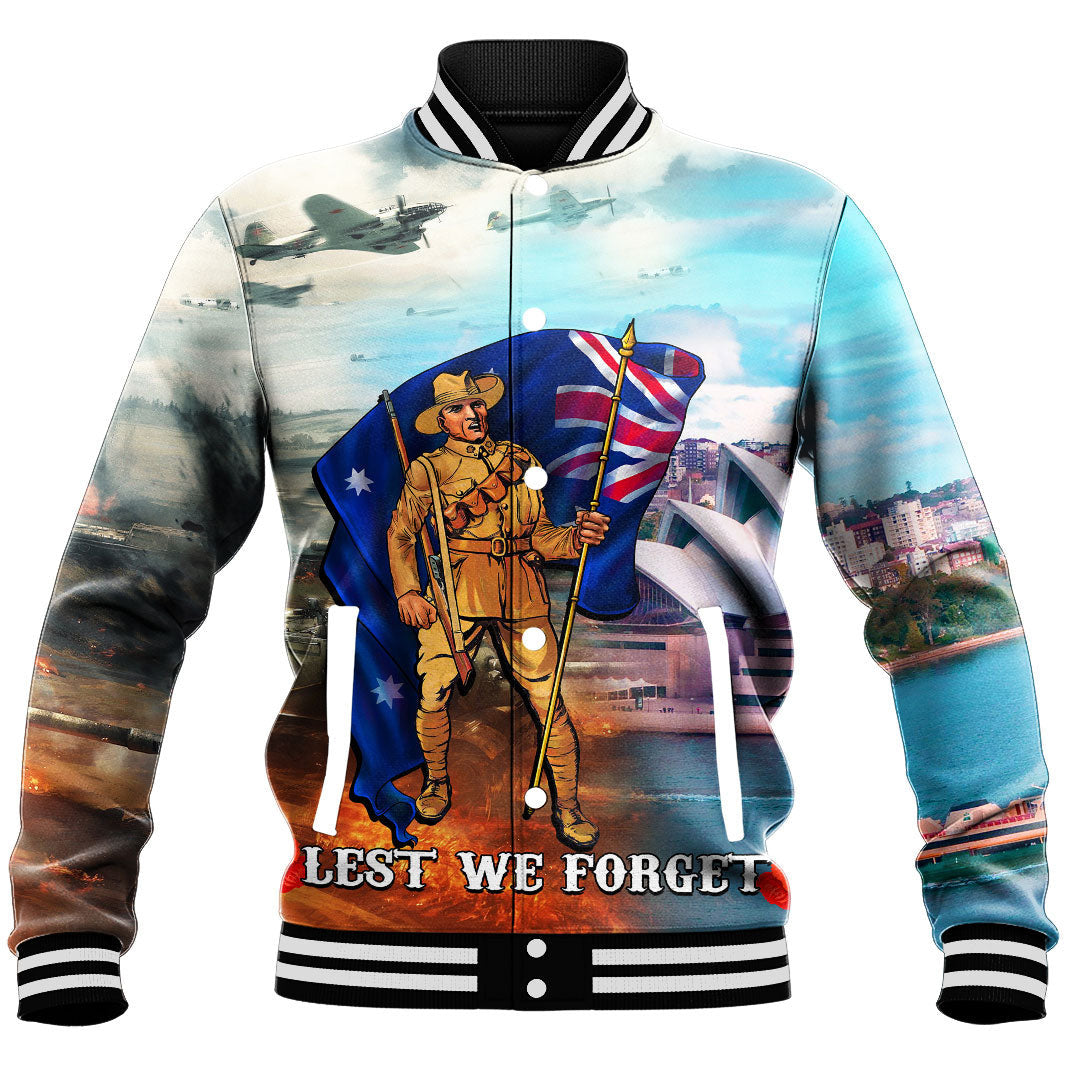 Vibe Hoodie Clothing - ANZAC Day Australia Peace Baseball Jacket - Vibe Hoodie Shop