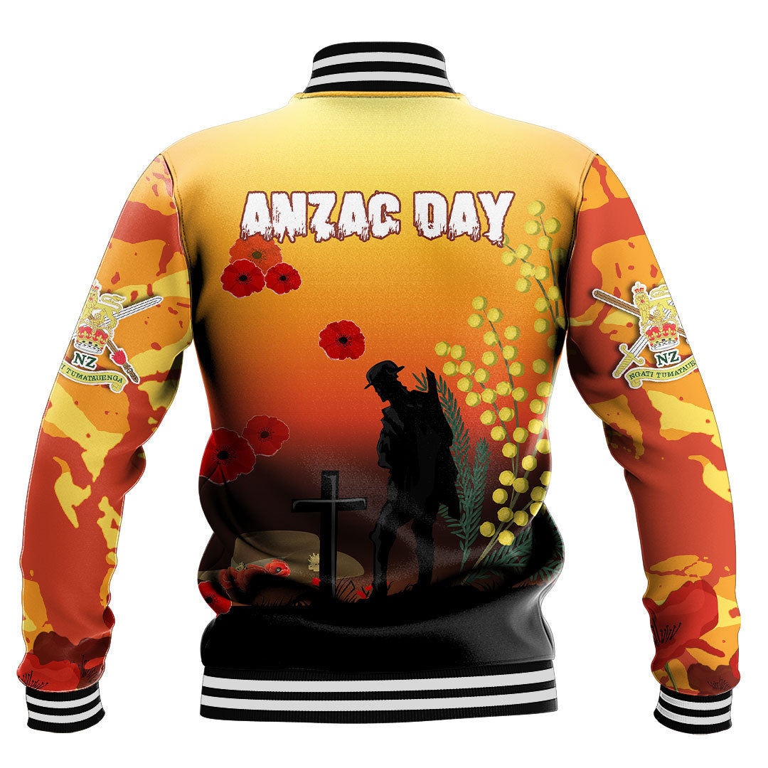 Vibe Hoodie Clothing - Australia ANZAC Lest We Forget 2022 - Orange Baseball Jacket - Vibe Hoodie Shop