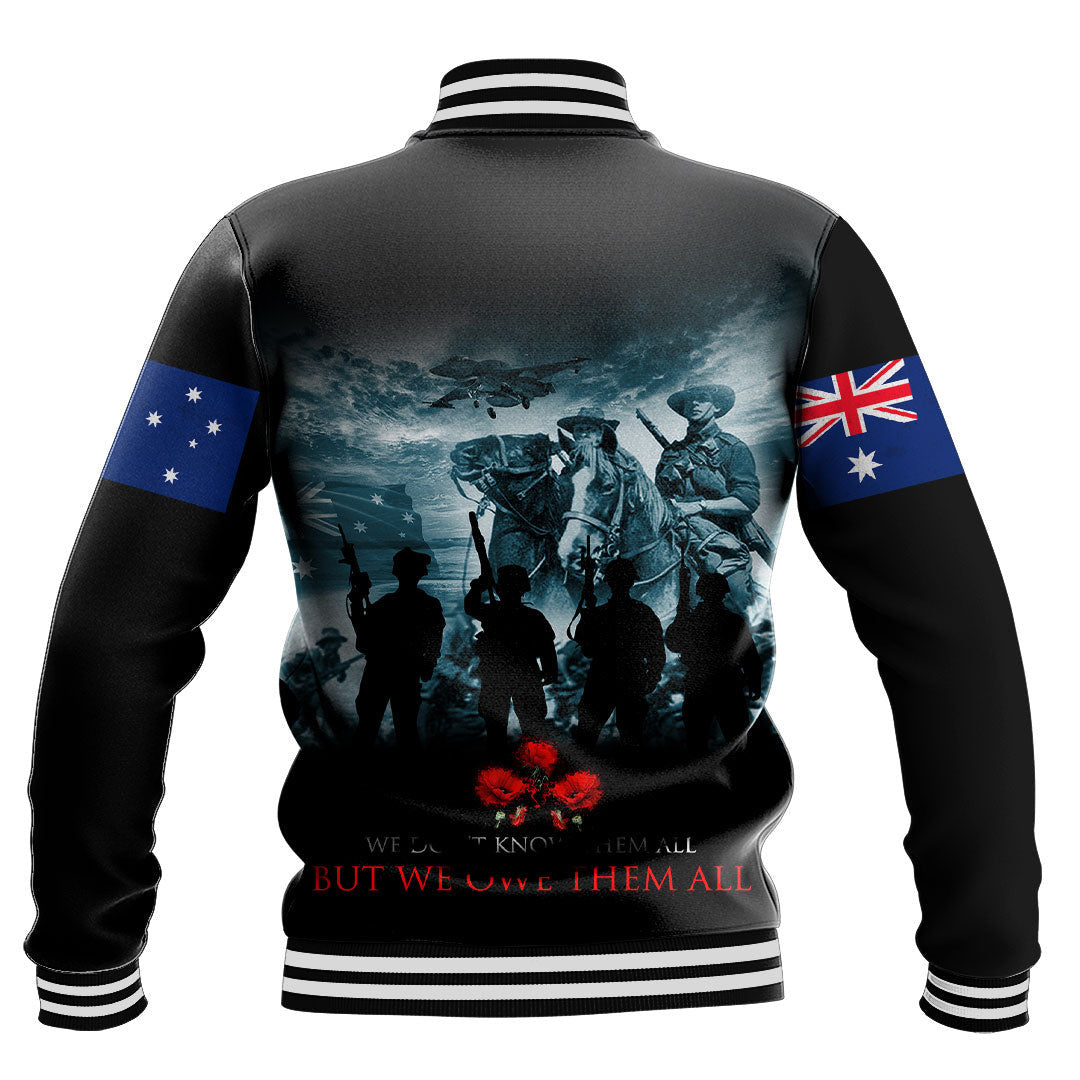 Vibe Hoodie Clothing - Australia ANZAC Day Soldier Remembrance Baseball Jacket - Vibe Hoodie Shop