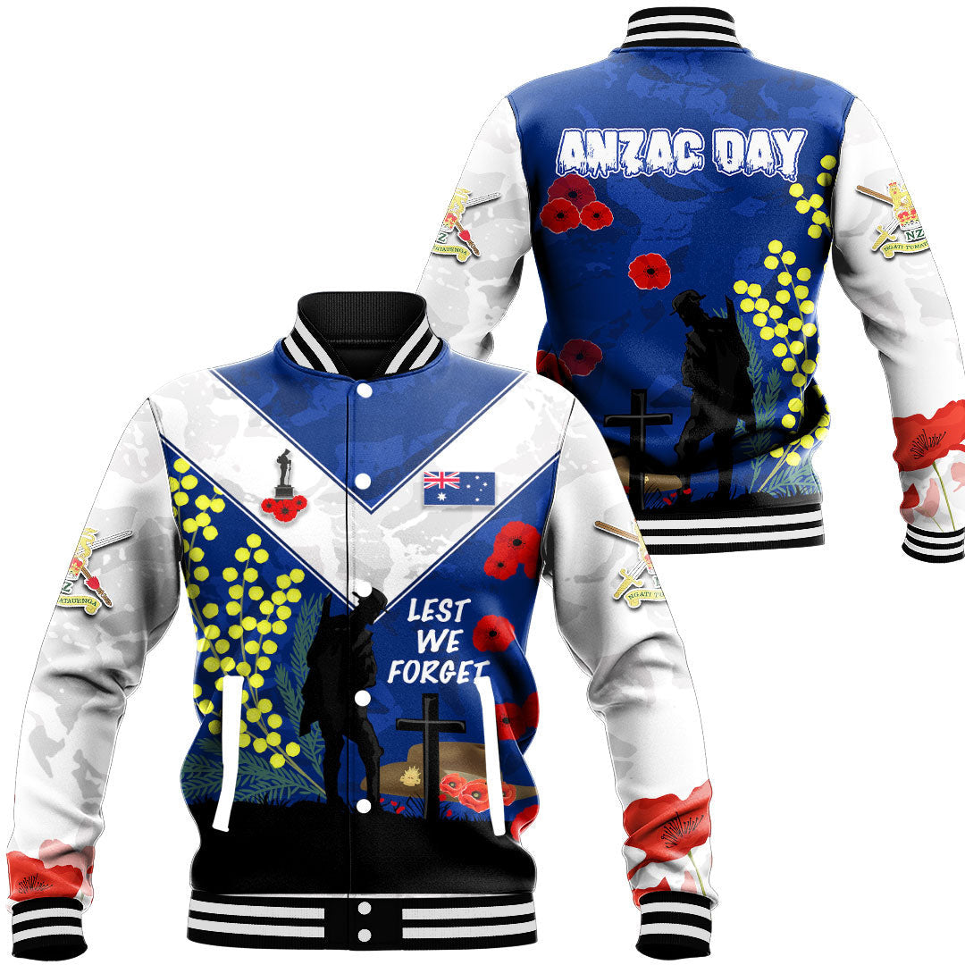 Vibe Hoodie Clothing - Australia ANZAC Lest We Forget 2022 Baseball Jacket - Vibe Hoodie Shop