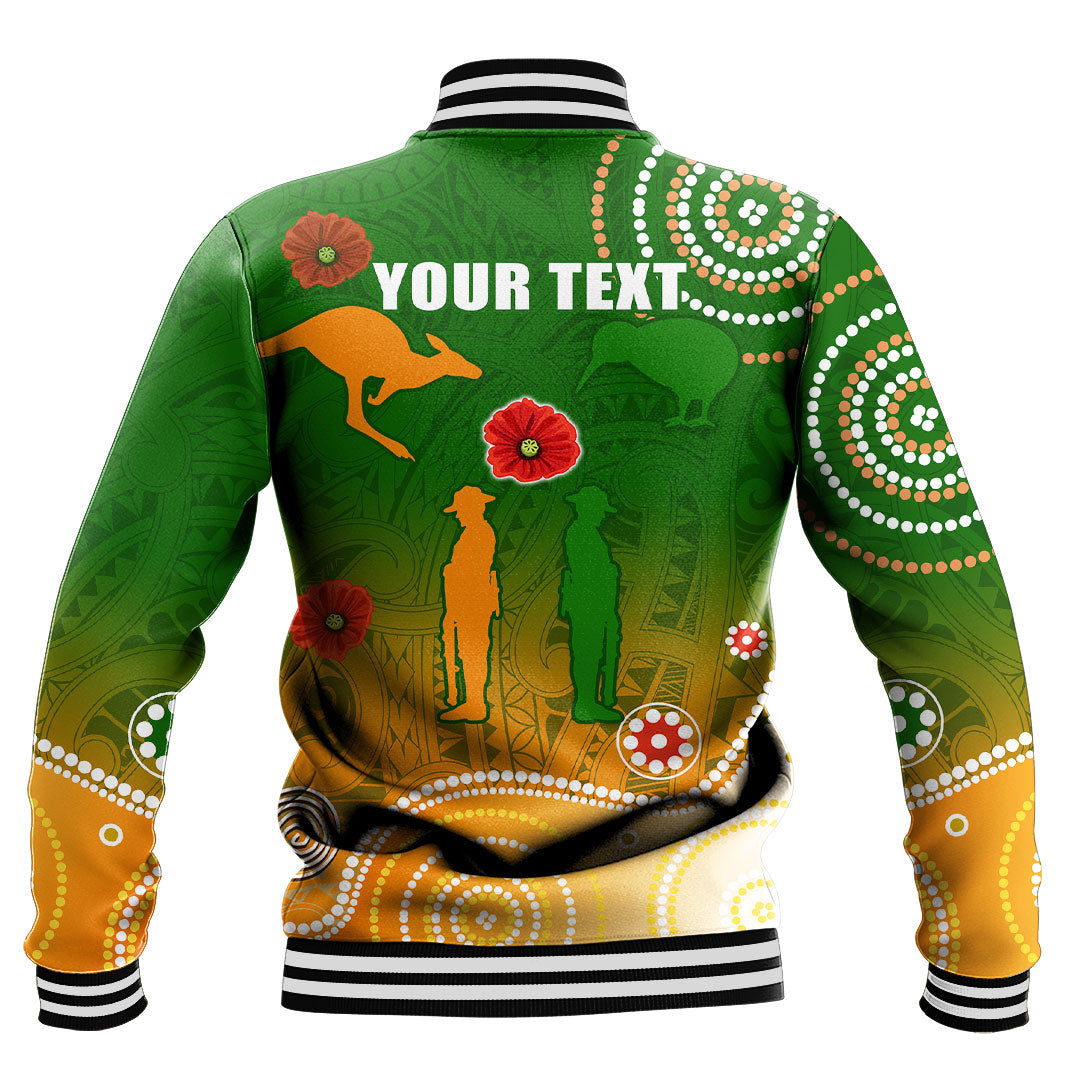 Vibe Hoodie Clothing - (Custom) ANZAC New Zealand Maori - Australia Indigenous Baseball Jacket - Vibe Hoodie Shop