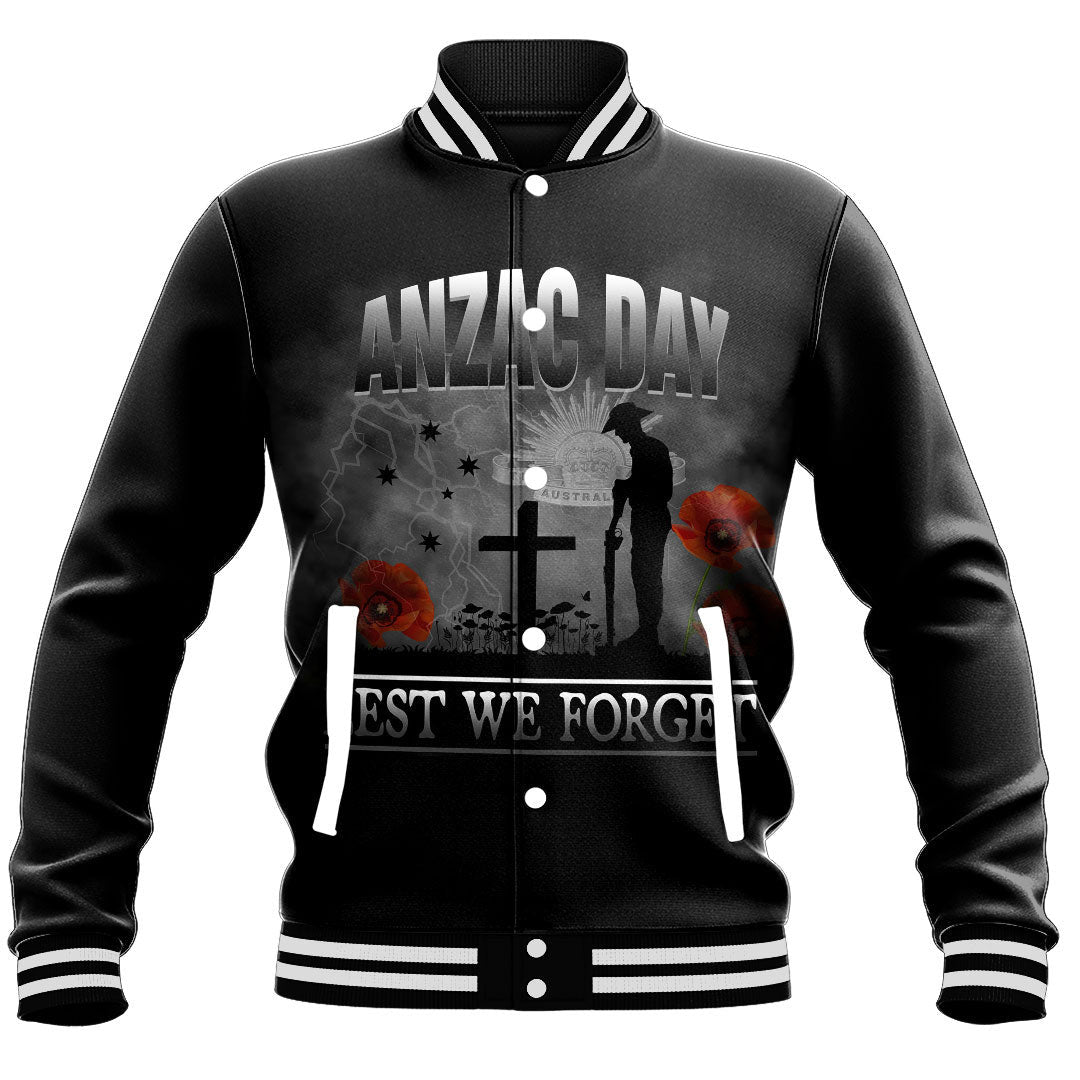 Vibe Hoodie Clothing - ANZAC Day Remember Australia and New Zealand Baseball Jacket - Vibe Hoodie Shop