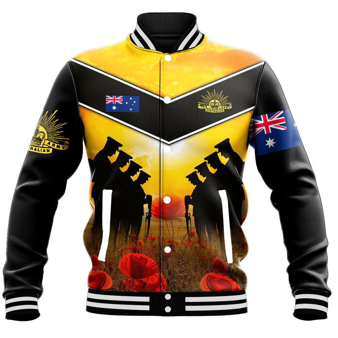 Vibe Hoodie Clothing - Australia Standing Guard ANZAC Day Baseball Jacket - Vibe Hoodie Shop