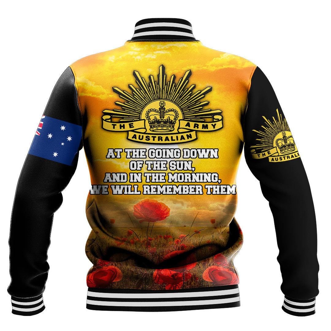 Vibe Hoodie Clothing - Australia Standing Guard ANZAC Day Baseball Jacket - Vibe Hoodie Shop