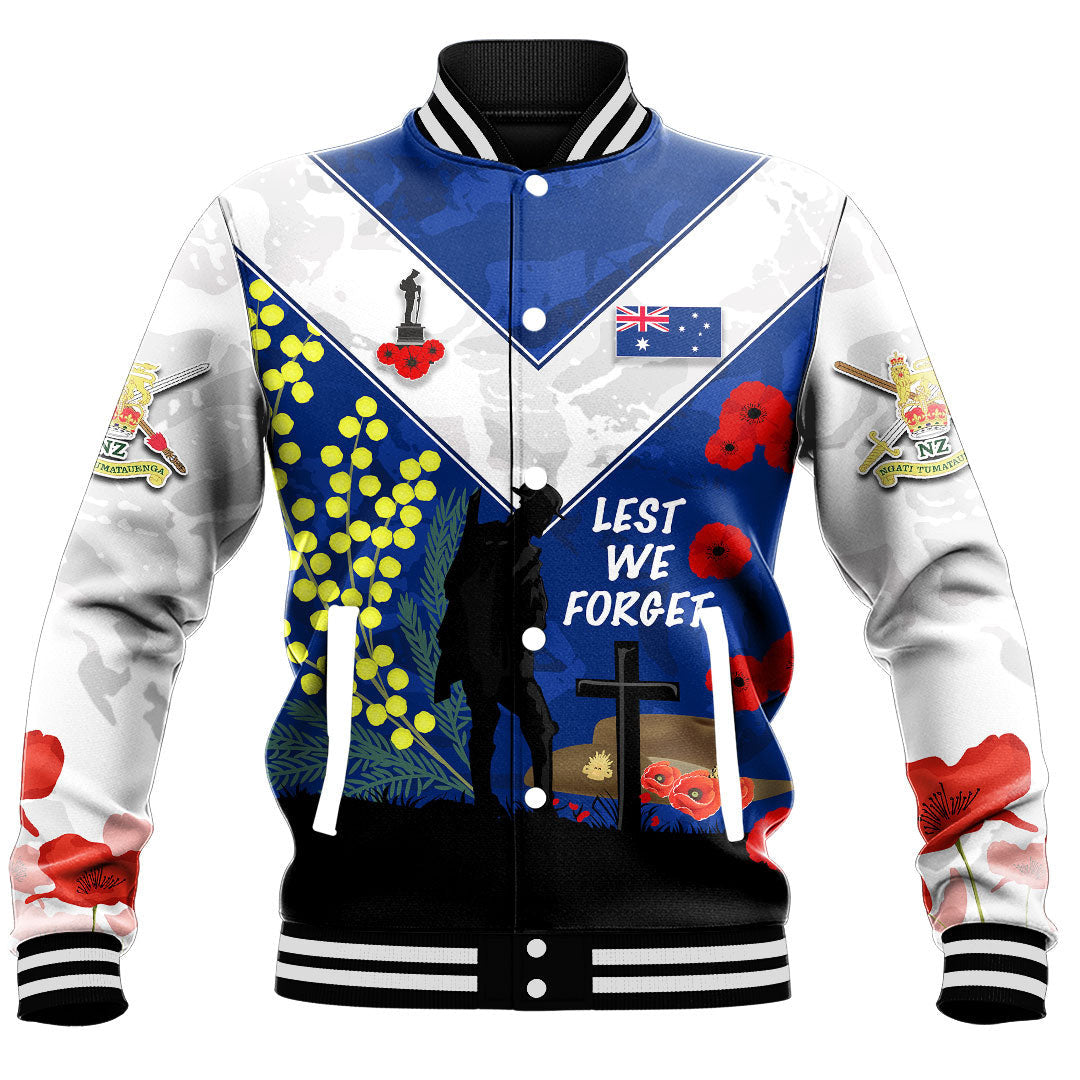 Vibe Hoodie Clothing - Australia ANZAC Lest We Forget 2022 Baseball Jacket - Vibe Hoodie Shop