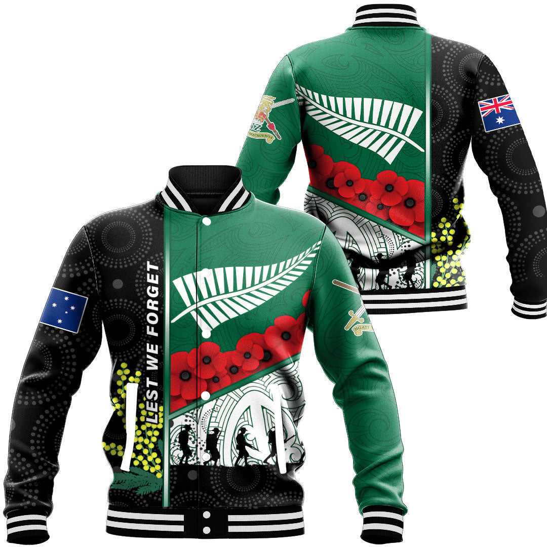 Vibe Hoodie Clothing - Australia Indigenous and New Zealand Maori ANZAC Baseball Jacket - Vibe Hoodie Shop