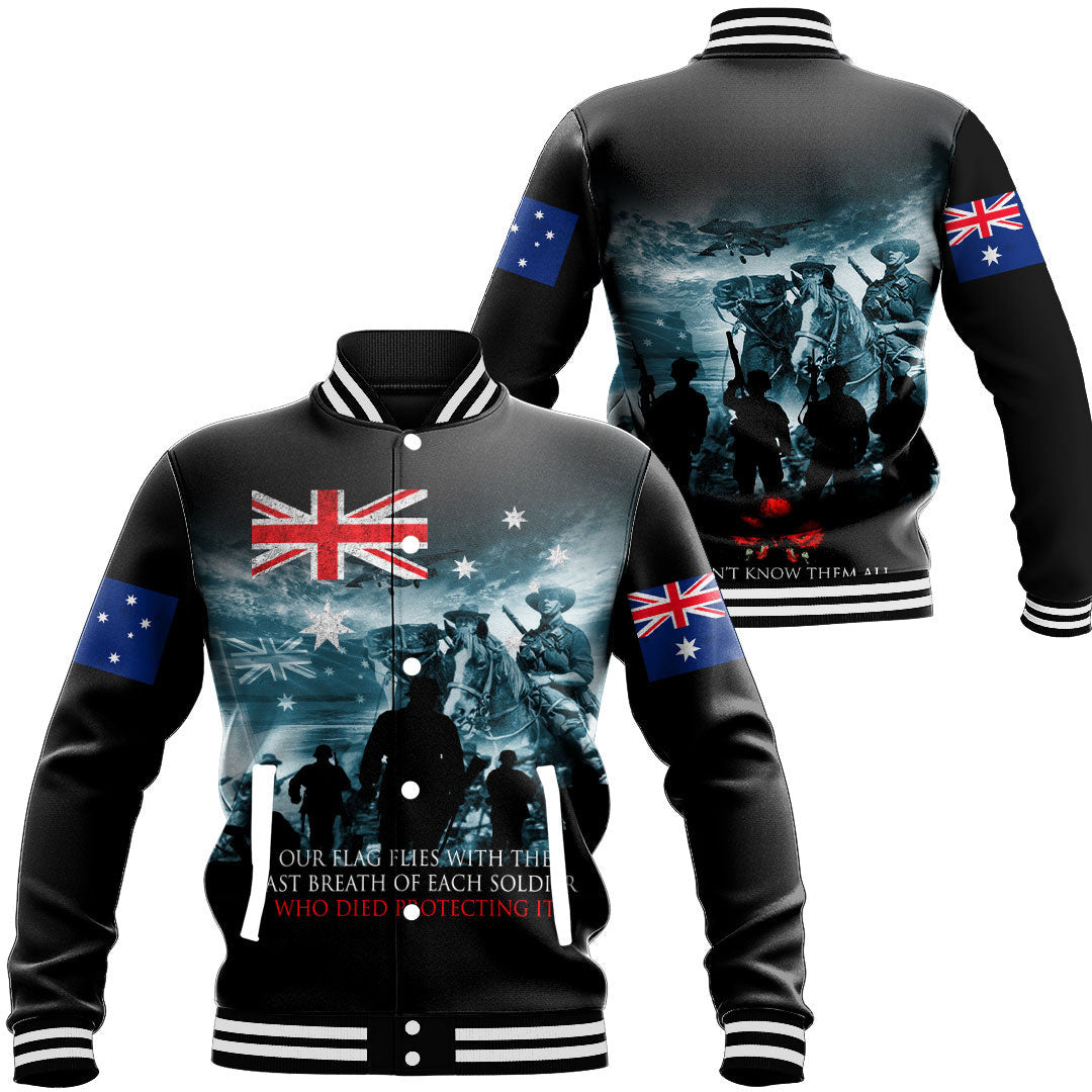 Vibe Hoodie Clothing - Australia ANZAC Day Soldier Remembrance Baseball Jacket - Vibe Hoodie Shop