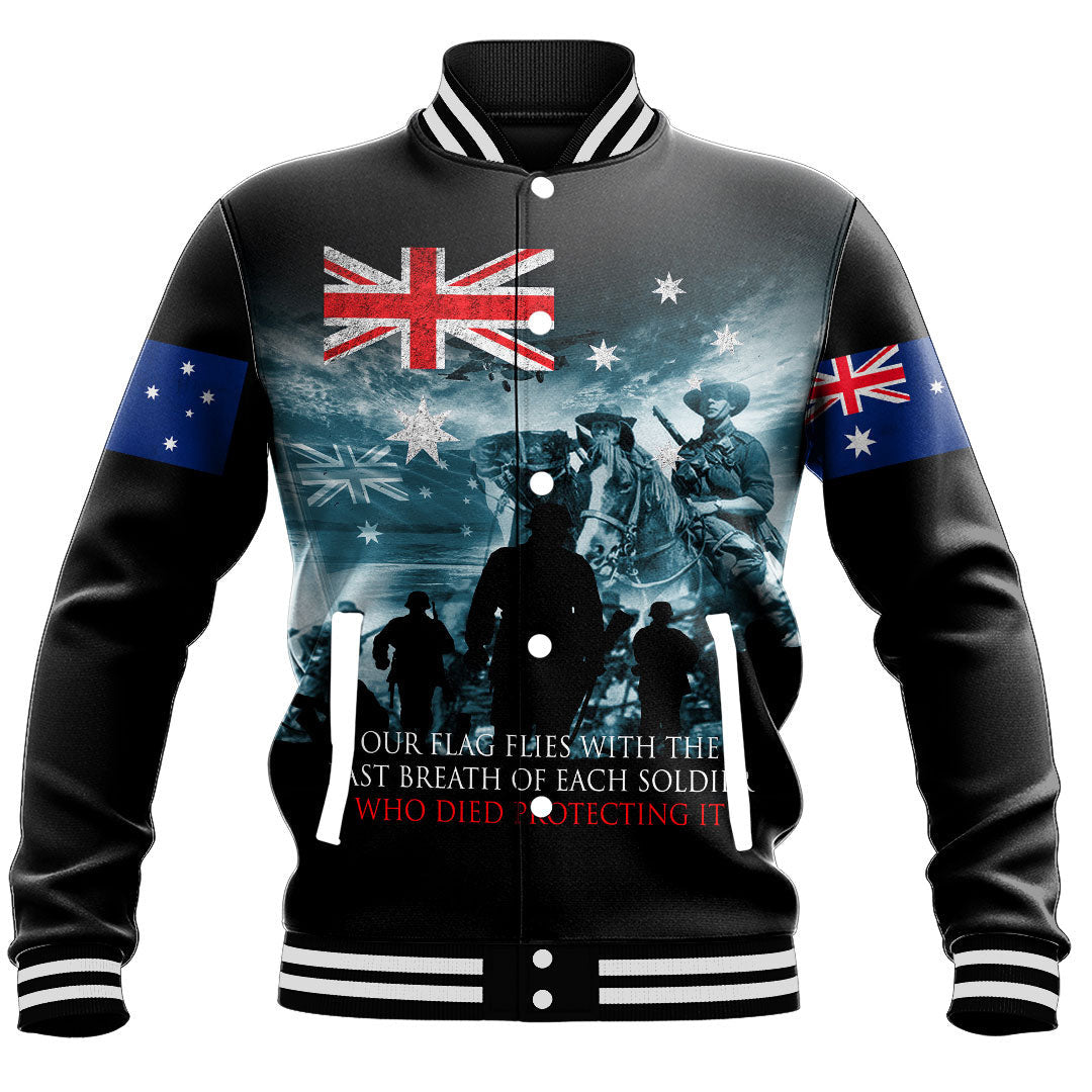 Vibe Hoodie Clothing - Australia ANZAC Day Soldier Remembrance Baseball Jacket - Vibe Hoodie Shop