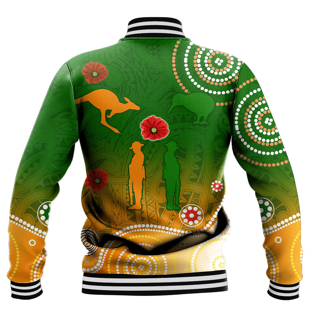 Vibe Hoodie Clothing - ANZAC New Zealand Maori - Australia Indigenous Baseball Jacket - Vibe Hoodie Shop